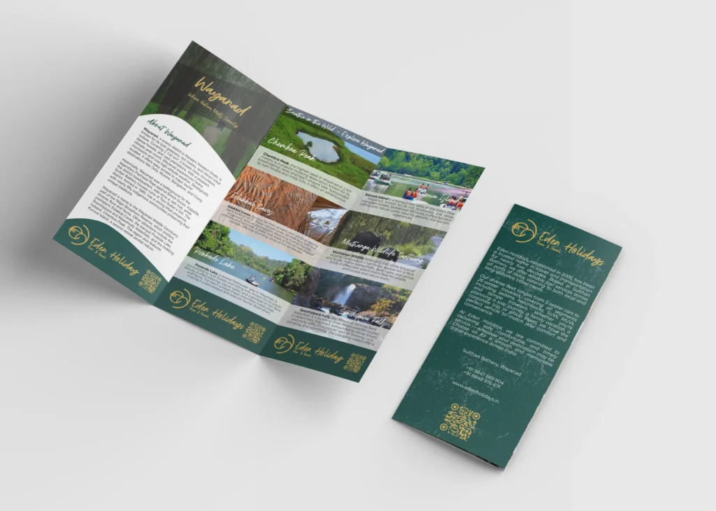 3D image of three-fold brochure for eden holidays by Juxta360